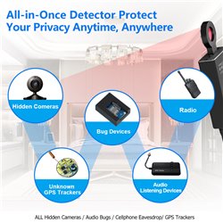Hidden camera detector,listener and anti espionage detector,GPS detector, suitable for GPS tracker and monitoring detection