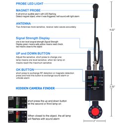 Hidden camera detector,listener and anti espionage detector,GPS detector, suitable for GPS tracker and monitoring detection