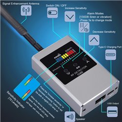 Listener Detector Camera Detector Hidden Camera Detector  Detector for Anti Spy Detection and Listening Device Detectio