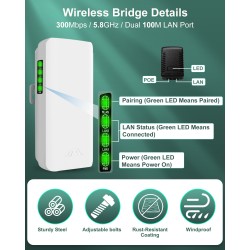 CPE220 5.8G Wireless Bridge PTMP WiFi PTP Point To Point Access Outdoor Network CPE 2KM 12DBi High-Gain Antenna